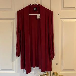 Bobeau maroon cardigan